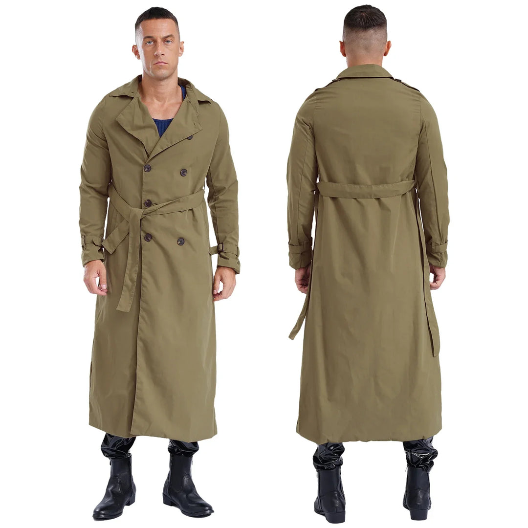 Trench-coat double boutonnage pour hommes avec ceinture intemporelle