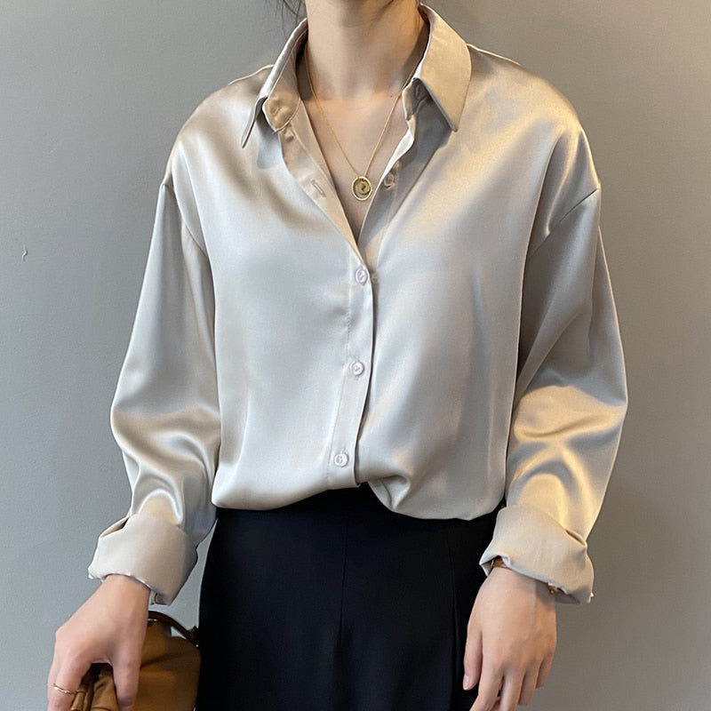 Vêtements pour femmes Chemise en soie Blouse vintage