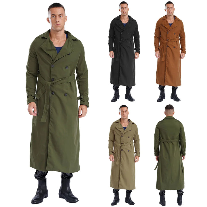 Trench-coat double boutonnage pour hommes avec ceinture intemporelle