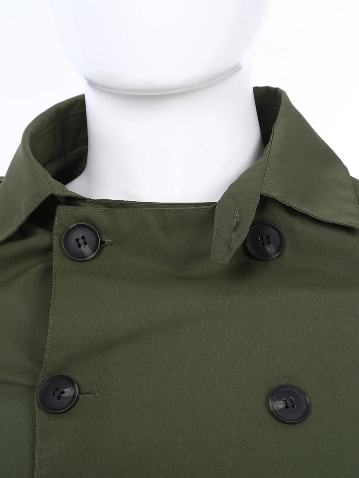 Trench-coat double boutonnage pour hommes avec ceinture intemporelle