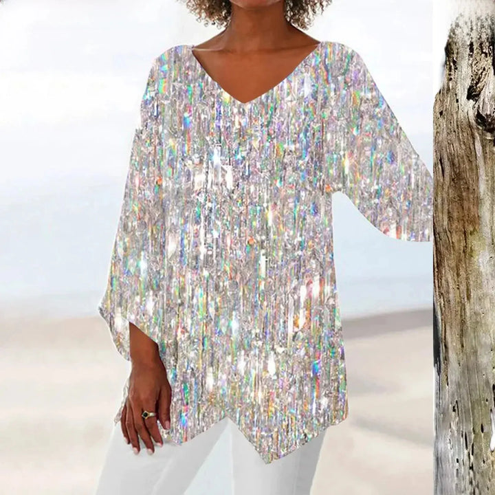 Haut vintage avec décolleté en V