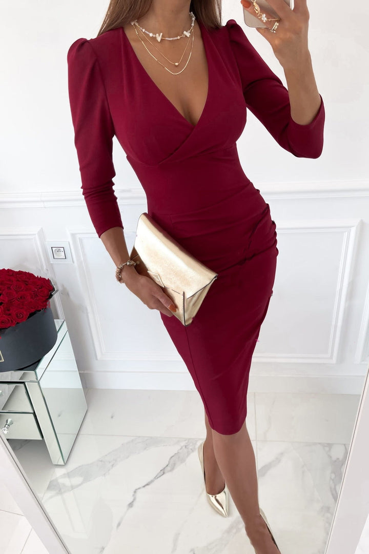 Robe Bodycon avec Décolleté en V pour Femmes