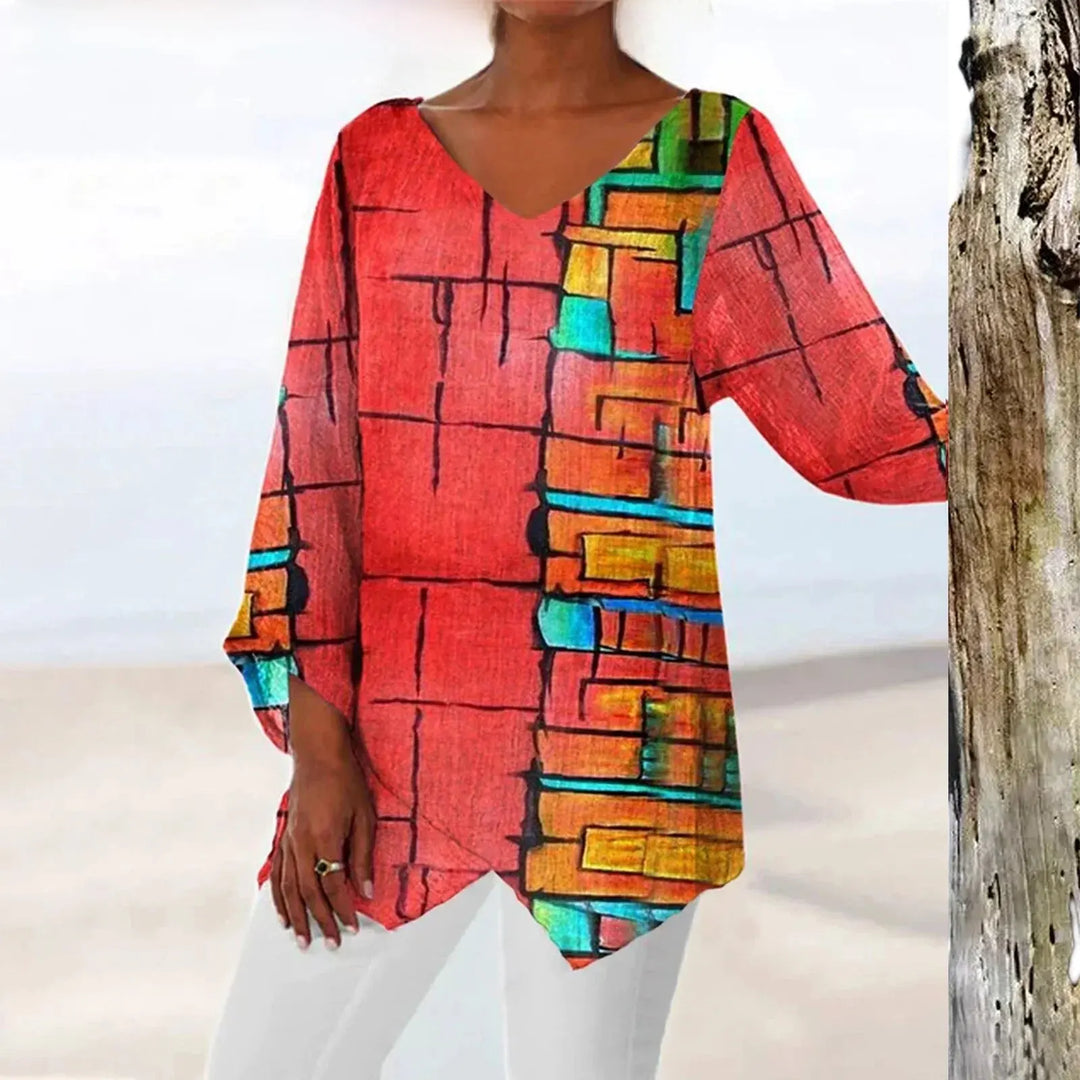 Haut vintage avec décolleté en V