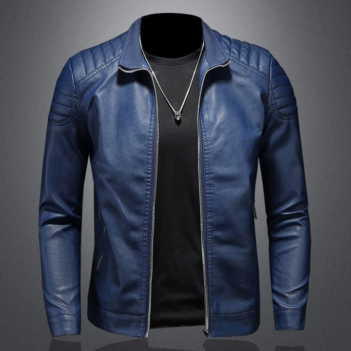 Heidi-Mode – Veste PU de style biker pour hommes
