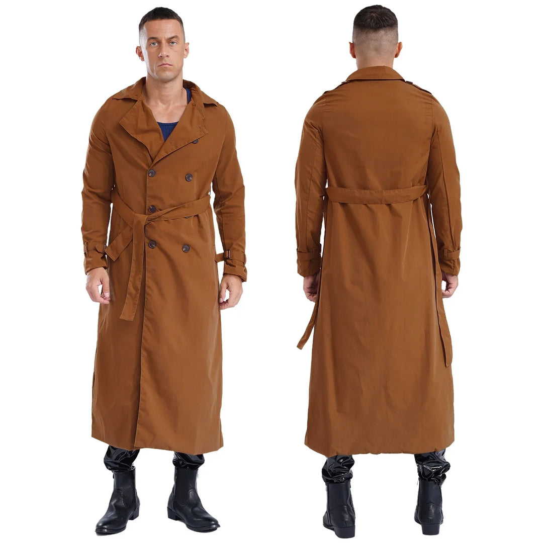 Trench-coat double boutonnage pour hommes avec ceinture intemporelle