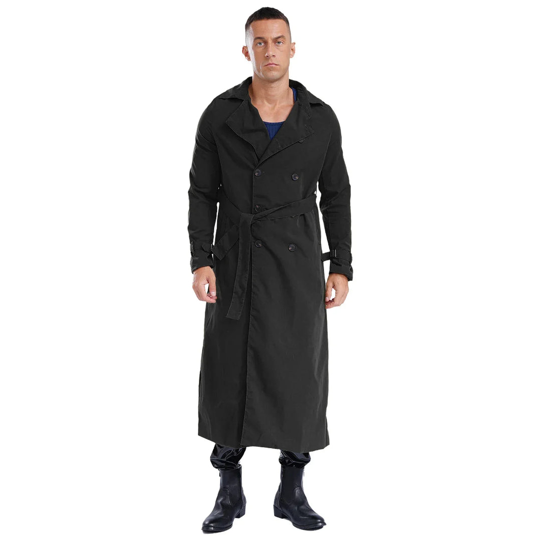 Trench-coat double boutonnage pour hommes avec ceinture intemporelle
