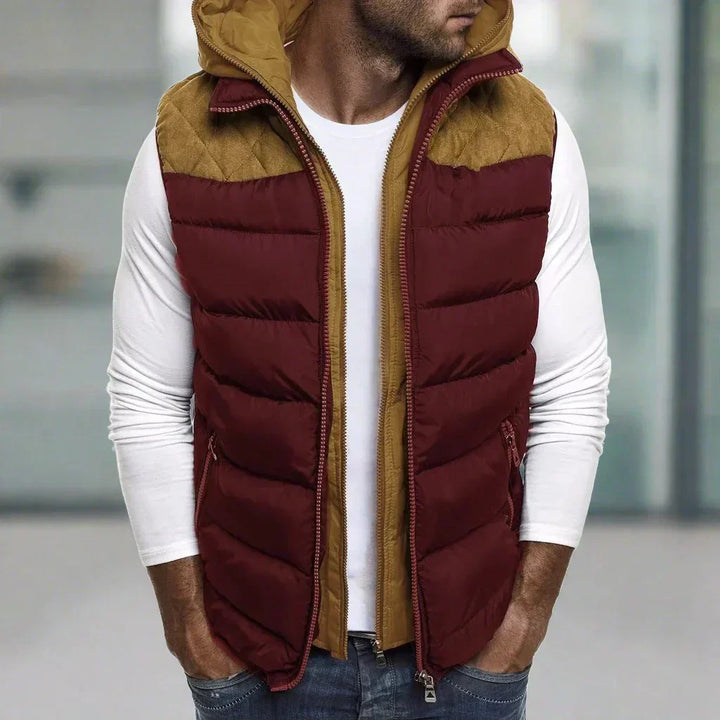 Gilet rembourré pour hommes avec capuche