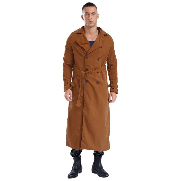 Trench-coat double boutonnage pour hommes avec ceinture intemporelle