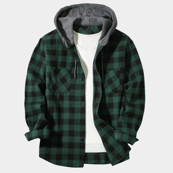 Veste Classique à Carreaux pour Hommes avec Boutonnage Design Léger