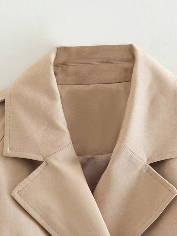 Trench-coat beige court