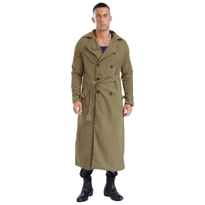 Trench-coat double boutonnage pour hommes avec ceinture intemporelle