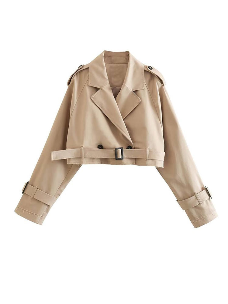 Trench-coat beige court