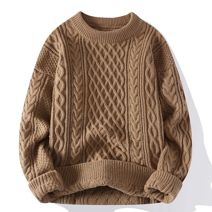 Pull en tricot vintage avec col rond