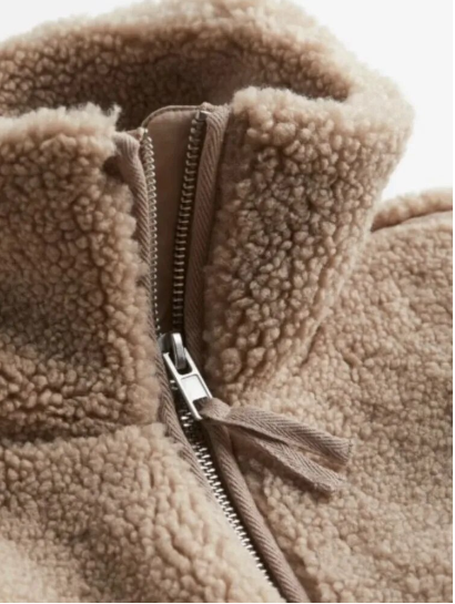 Veste en Teddy Courte Élégante pour Femmes