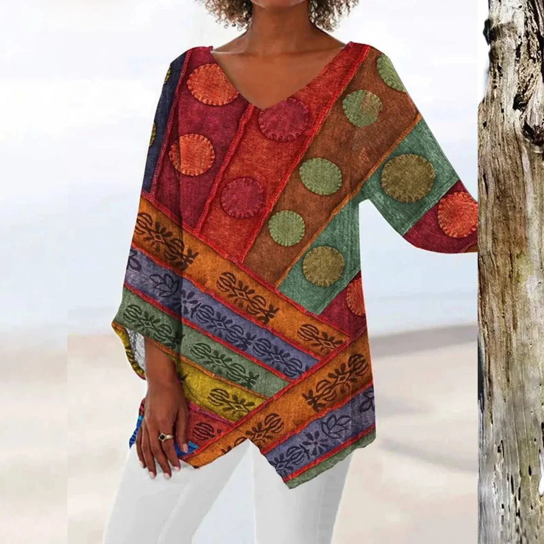 Haut vintage avec décolleté en V