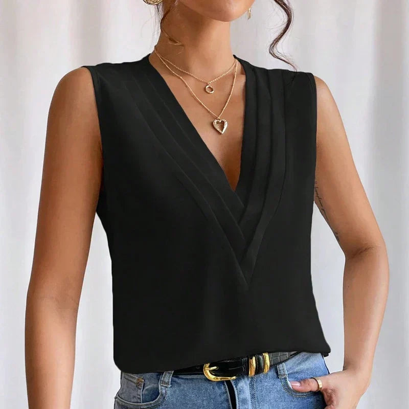 Blouse élégante sans manches