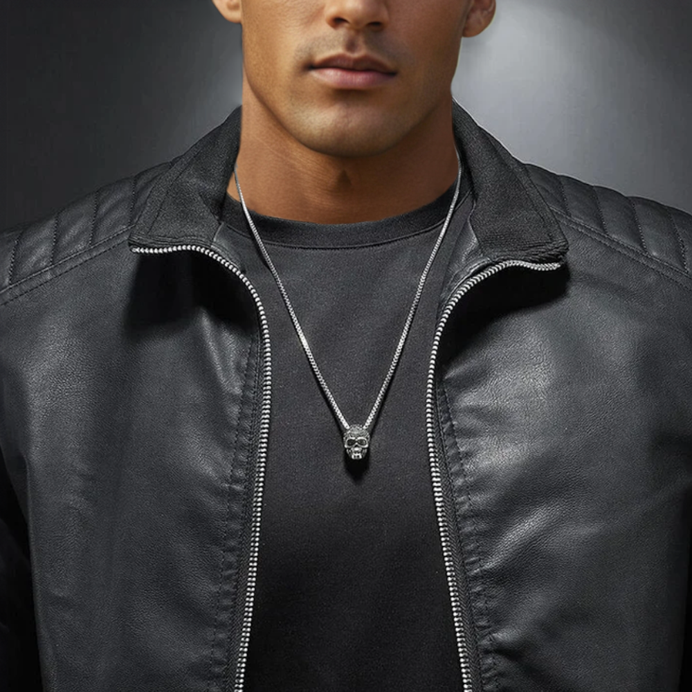 Veste en cuir classique pour hommes