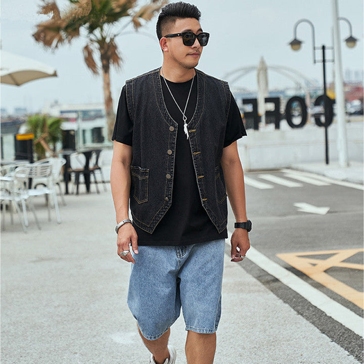 Veste sans manches en denim tendance pour hommes