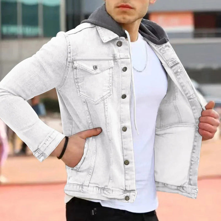 Chemise en denim avec capuche