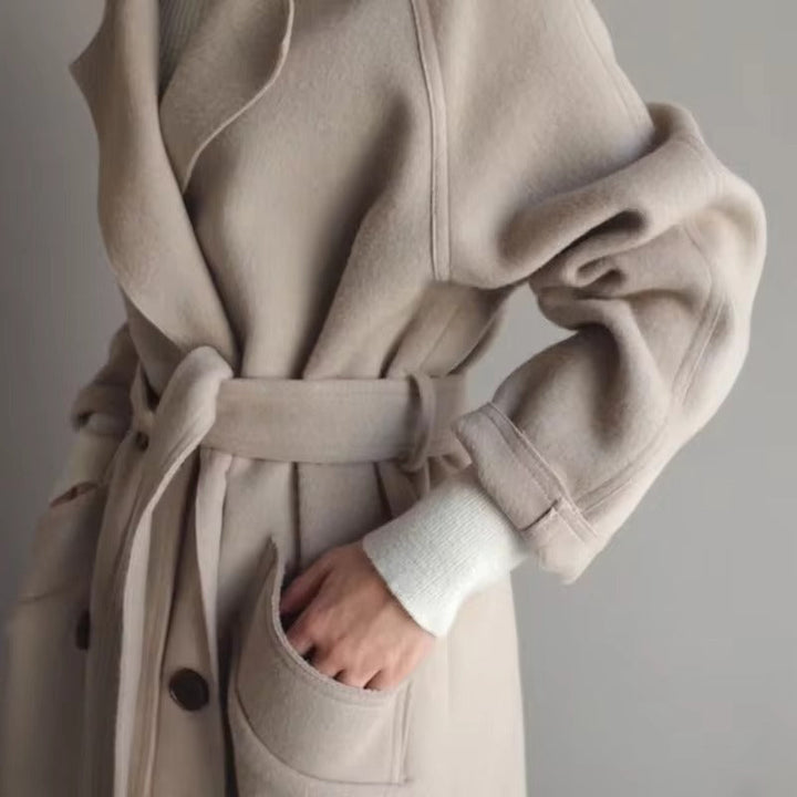 Manteau long en laine avec boutons