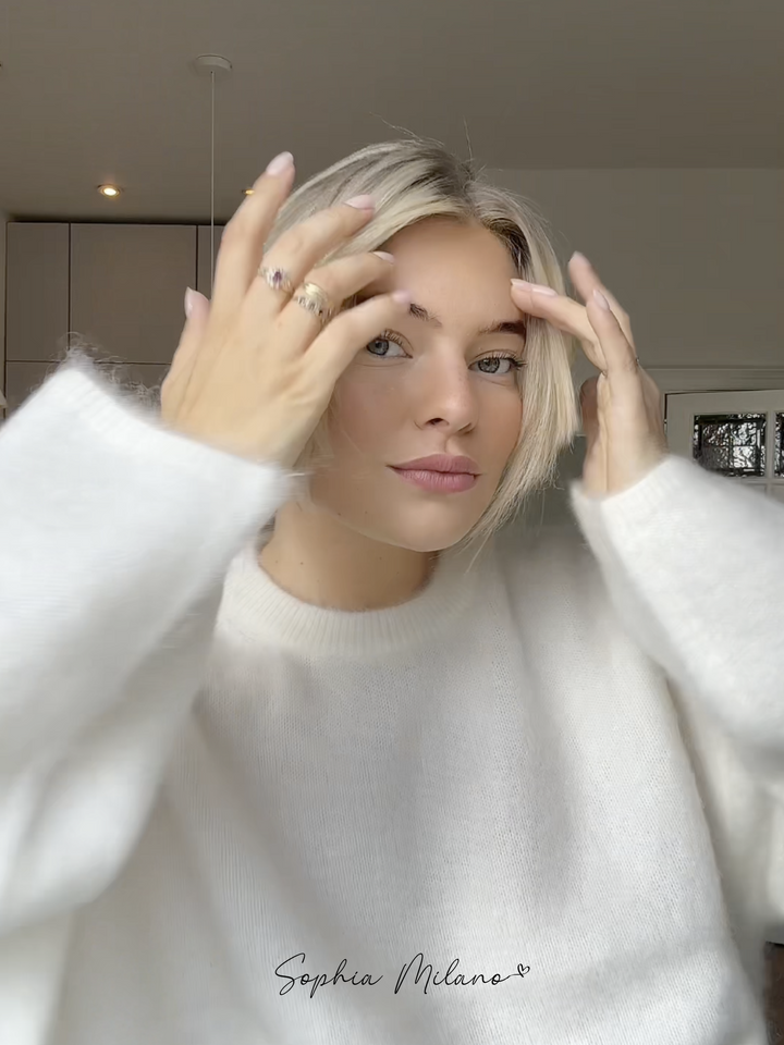 Pull Femme Col Rond Mélange Mohair Crème Gris Coupe Ample