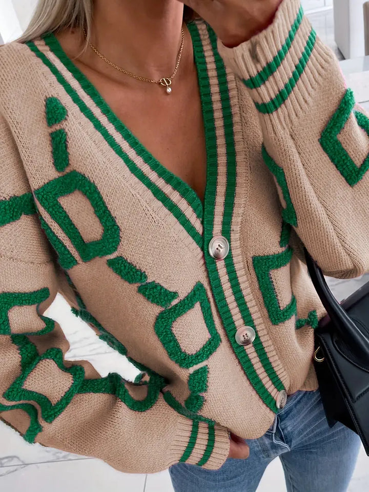 Gilet avec décolleté en V et contraste élevé