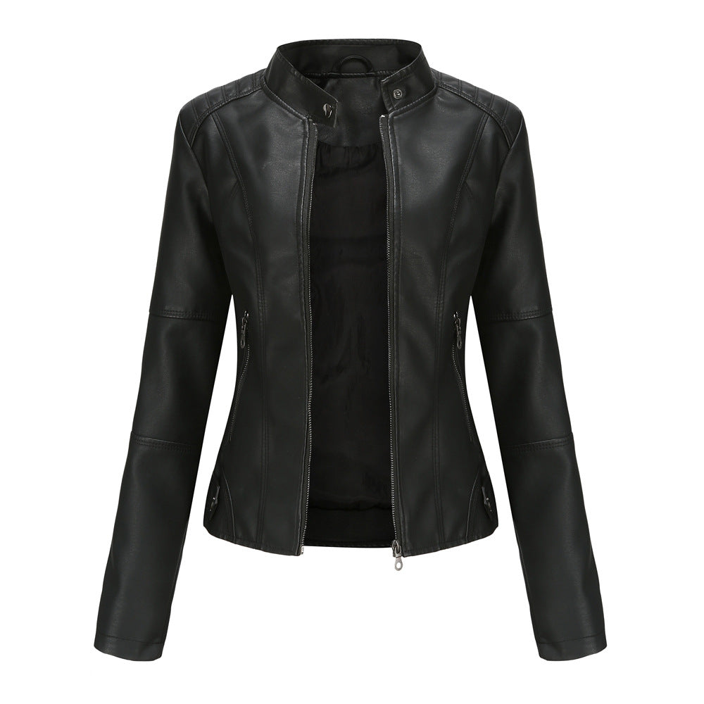Veste de biker avec col montant
