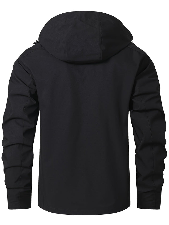 Veste coupe-vent rayée pour hommes imperméable avec capuche