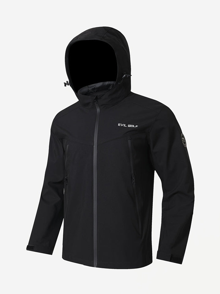 Veste coupe-vent rayée pour hommes imperméable avec capuche