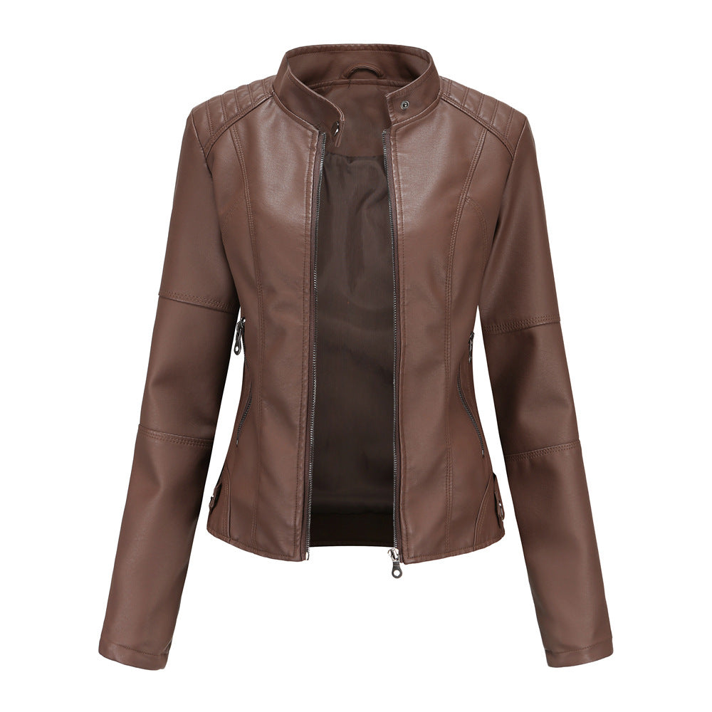 Veste de biker avec col montant