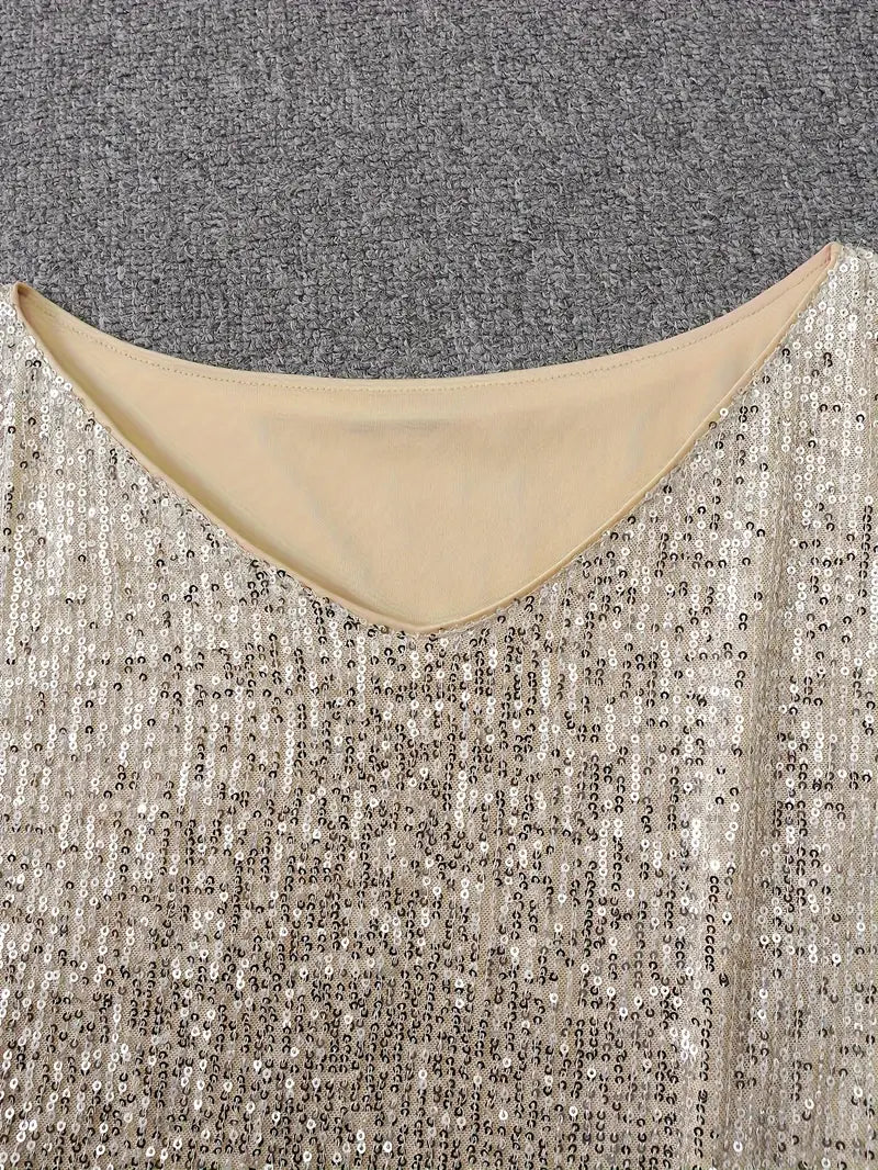 Robe à paillettes de fête avec contraste