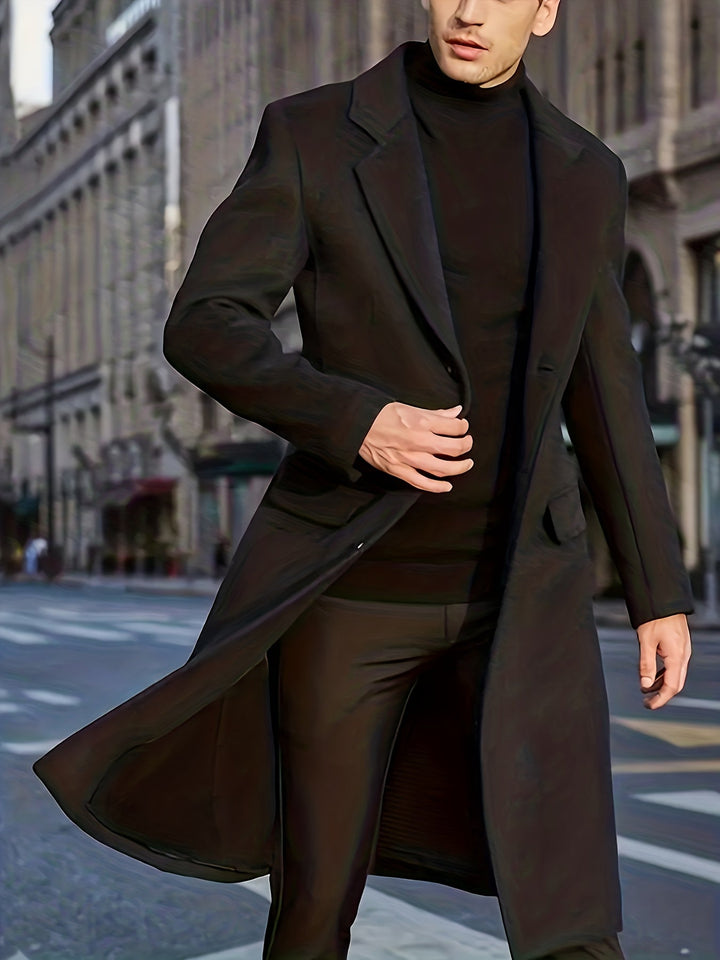 Trench-coat pour hommes grandes tailles col à revers classique