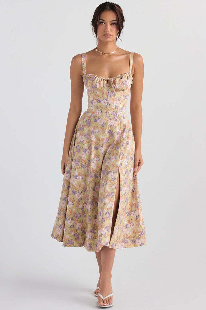 Robe bustier cintrée avec imprimé floral moderne