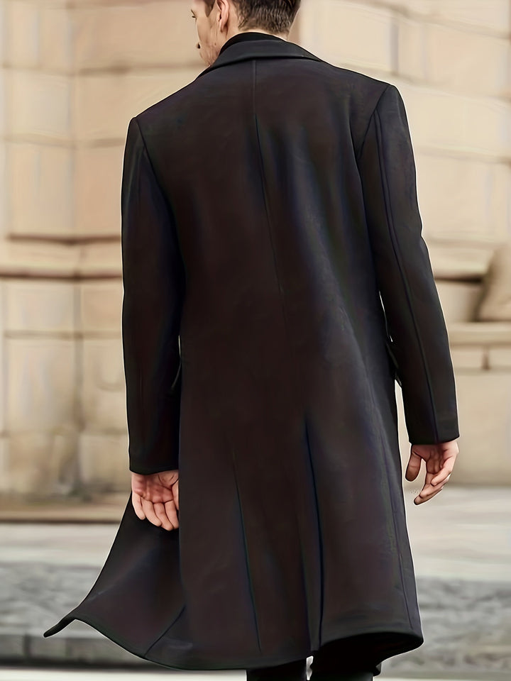 Trench-coat pour hommes grandes tailles col à revers classique