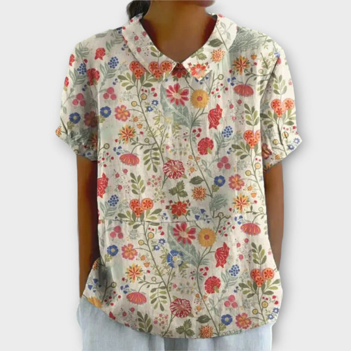 Blouse en coton à fleurs