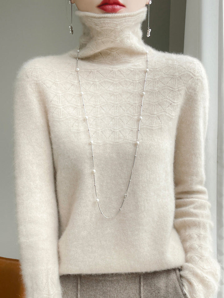 Pull à col roulé en laine et cachemire pour femmes Doux Chaud Élégant