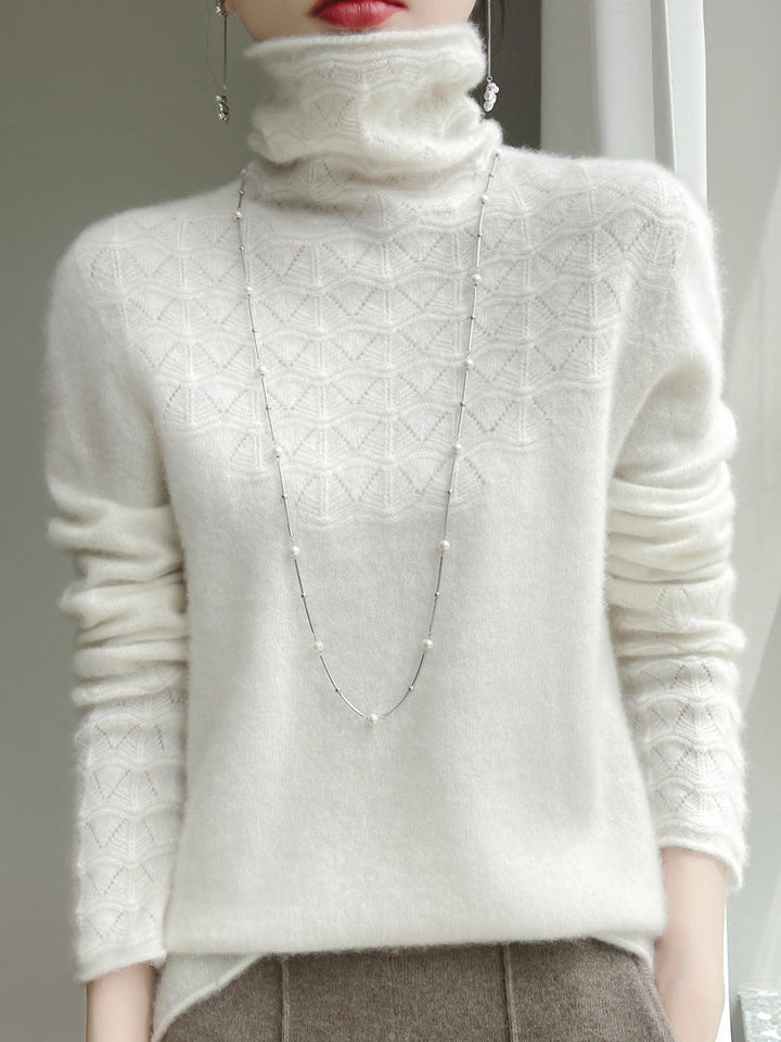 Pull à col roulé en laine et cachemire pour femmes Doux Chaud Élégant