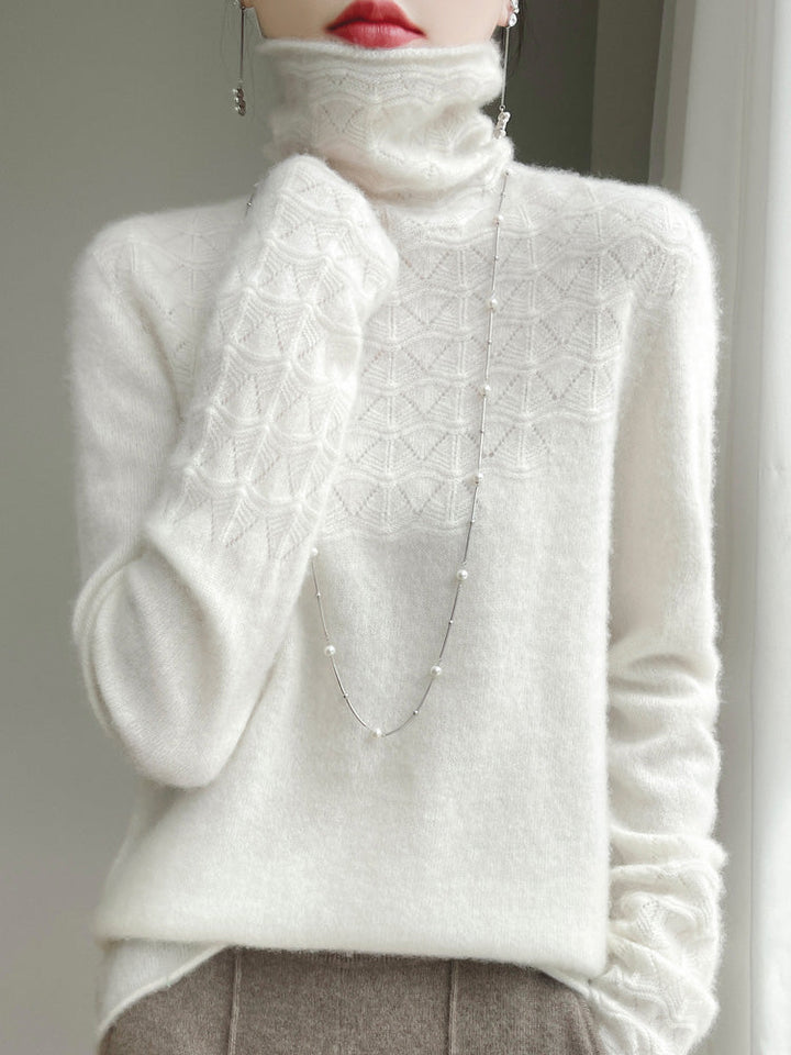 Pull à col roulé en laine et cachemire pour femmes Doux Chaud Élégant