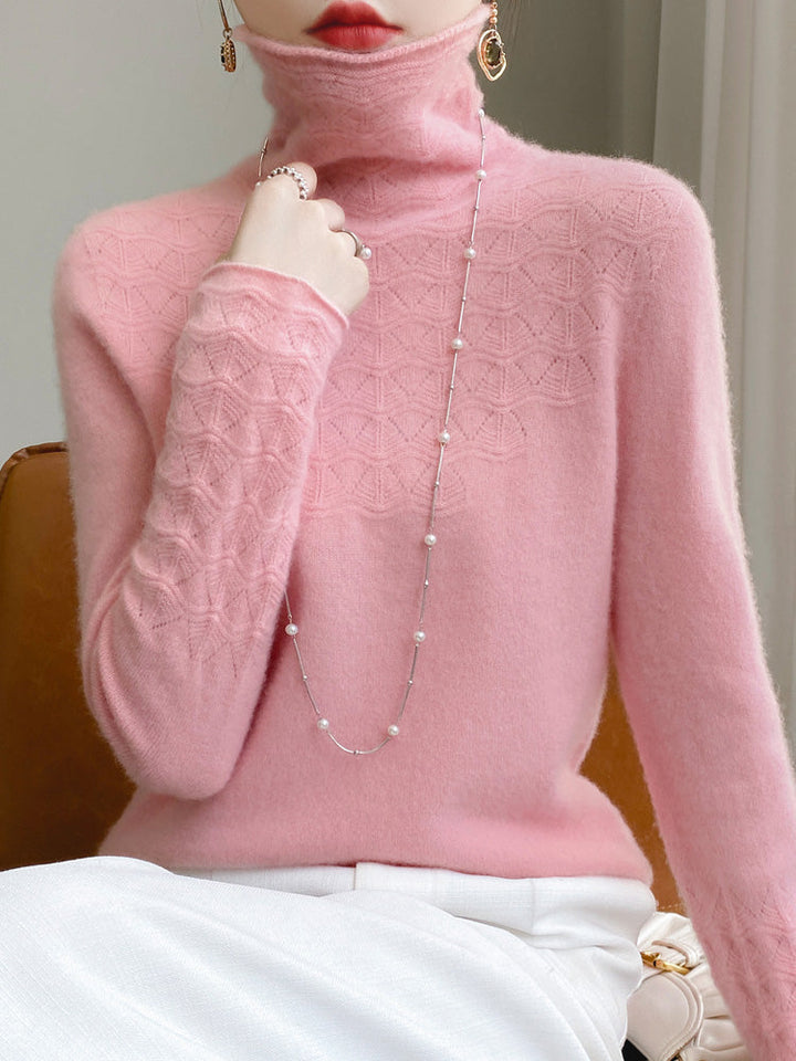 Pull à col roulé en laine et cachemire pour femmes Doux Chaud Élégant