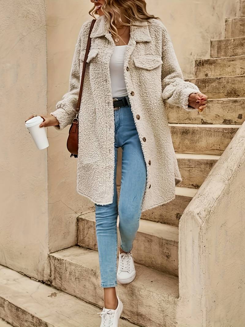 MANTEAU TEDDY UNIFORME, POUR FEMMES