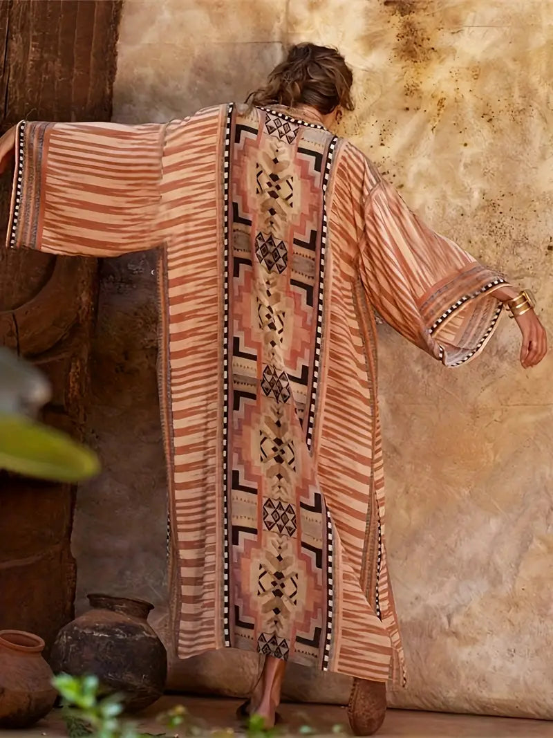 Kimono Boho en taille plus avec ceinture à nouer