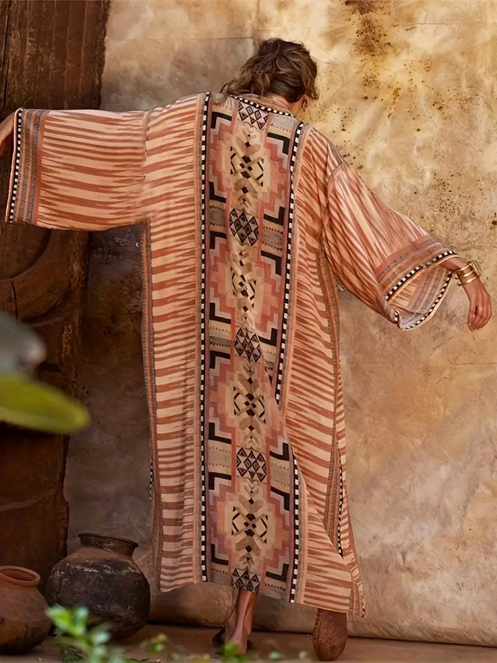 Kimono Boho en taille plus avec ceinture à nouer