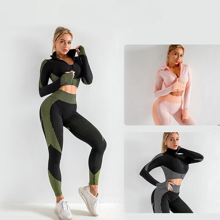 Ensemble de sport sans couture (3 pièces)