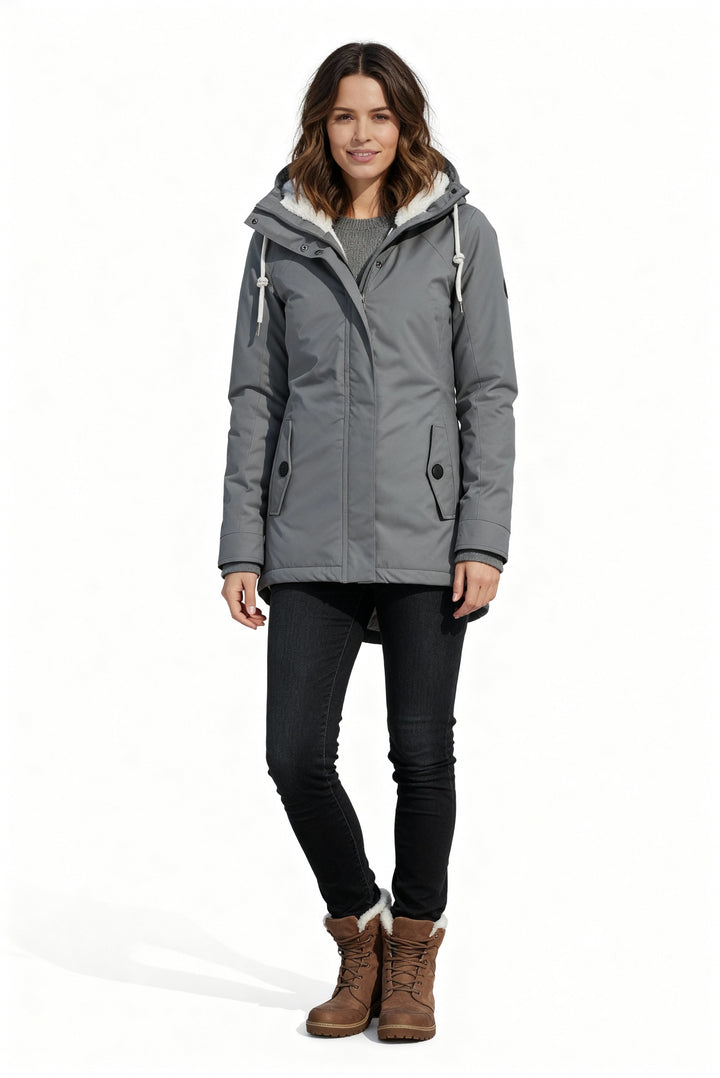 Long manteau d'hiver avec capuche et doublure – Imperméable, chaud et confortable