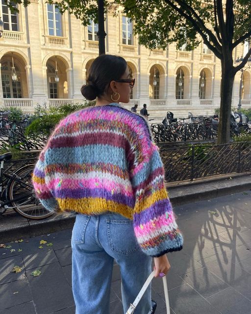 Cardigan ouvert rayé