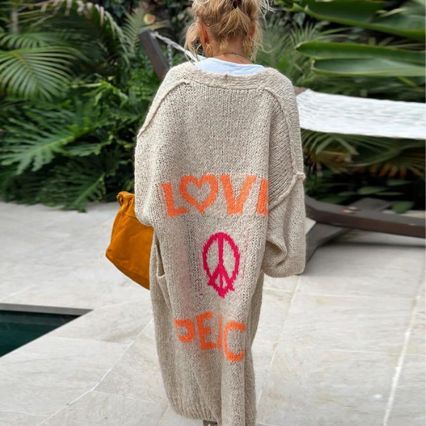 veste en tricot peace - Ibiza