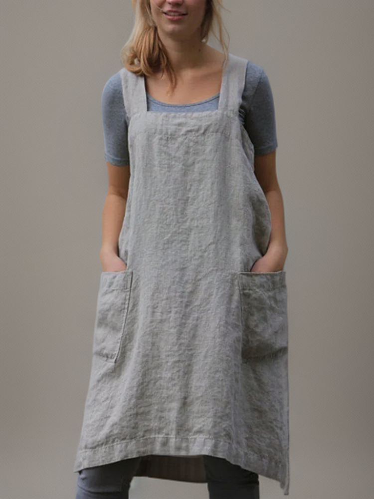 Heidi | Robe de tablier en coton avec poches