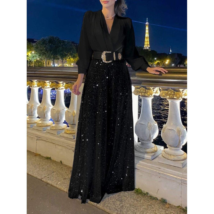 Ensemble deux pièces avec décolleté en V, idéal pour toutes les occasions