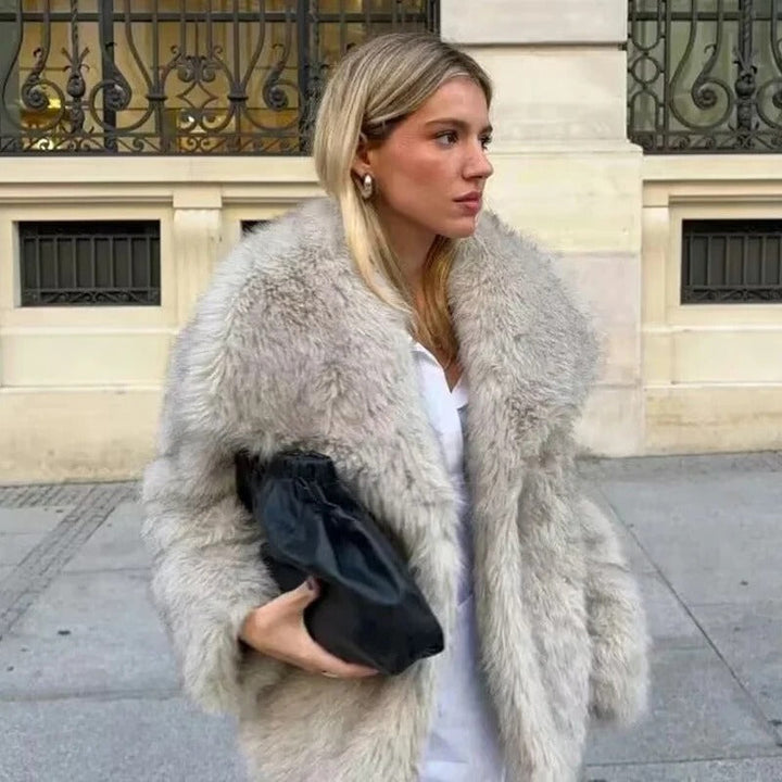 Manteau en fausse fourrure chaud pour femmes