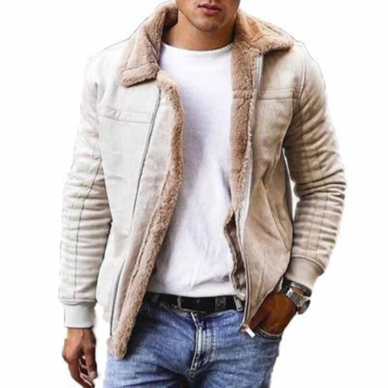 Heidi-Mode Veste en shearling confortable pour hommes